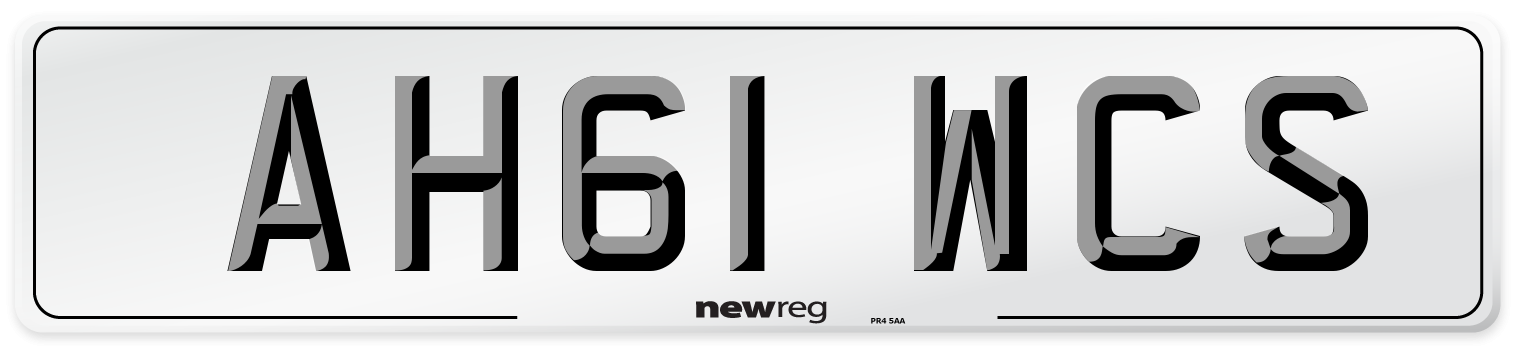 AH61 WCS Number Plate from New Reg